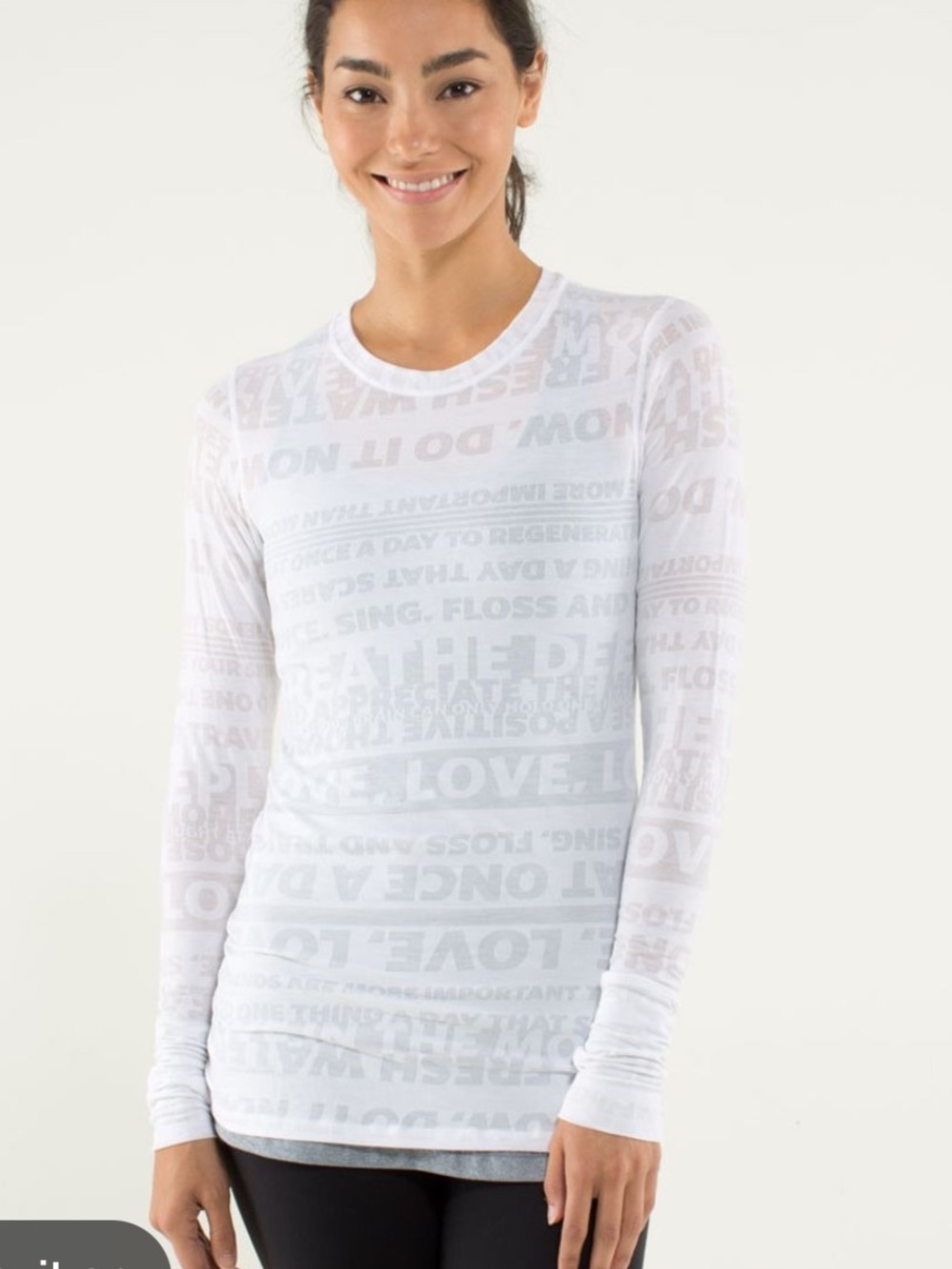lululemon manifesto White Long-Sleeve Textured Crew
